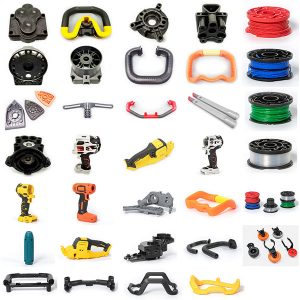 Componenti per utensili elettrici stampati a iniezione in materiale termoplastico